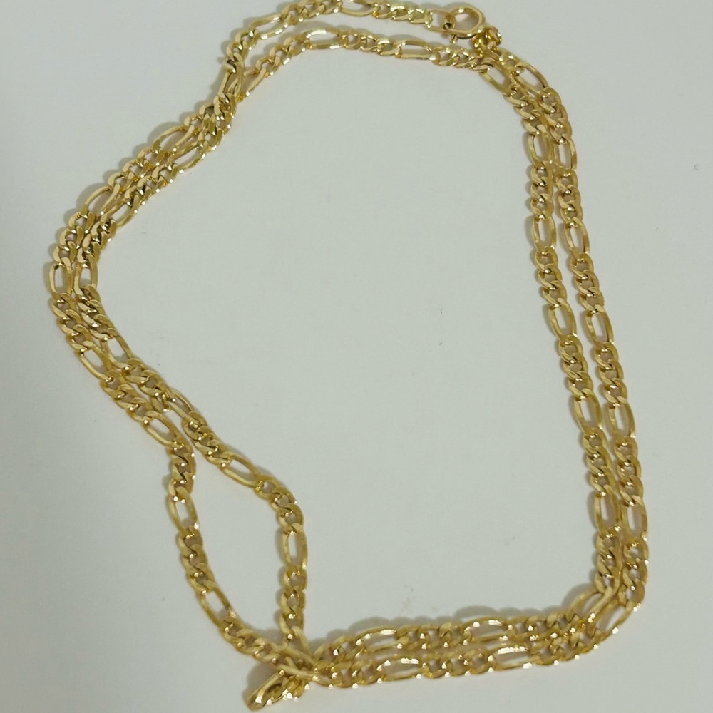 SOLD.  18K Gold Figaro Chain Necklace - Lightweight